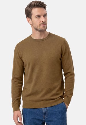 s.Oliver, STRICKPULLOVER MIT LOGO-STICKEREI - Jumper - hellbraun