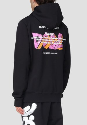 CON LOGO GRAFFITI - Felpa con cappuccio - black
