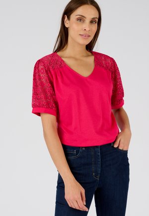Damart TEE DÉTAILS MACRAMÉ - T-shirt con stampa - rose