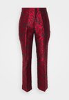 WINTER BLOOMS BROCADE PANT - Housut - black/red
