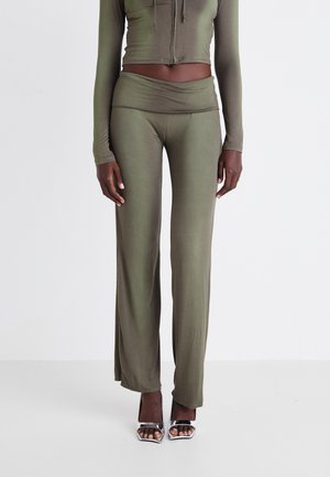 FOLD OVER WAISTBAND JOGGER - Tepláky - brown