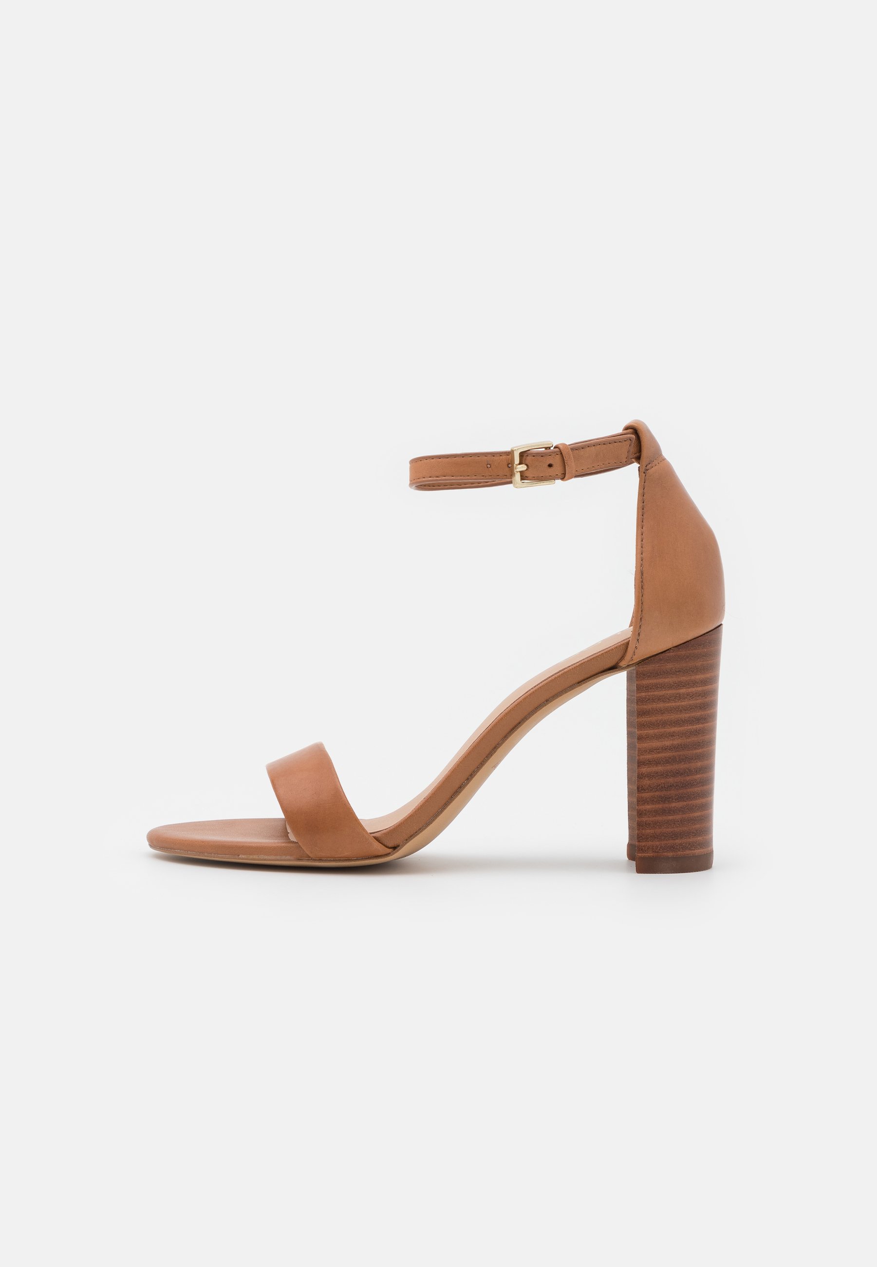 cognac ankle strap heels