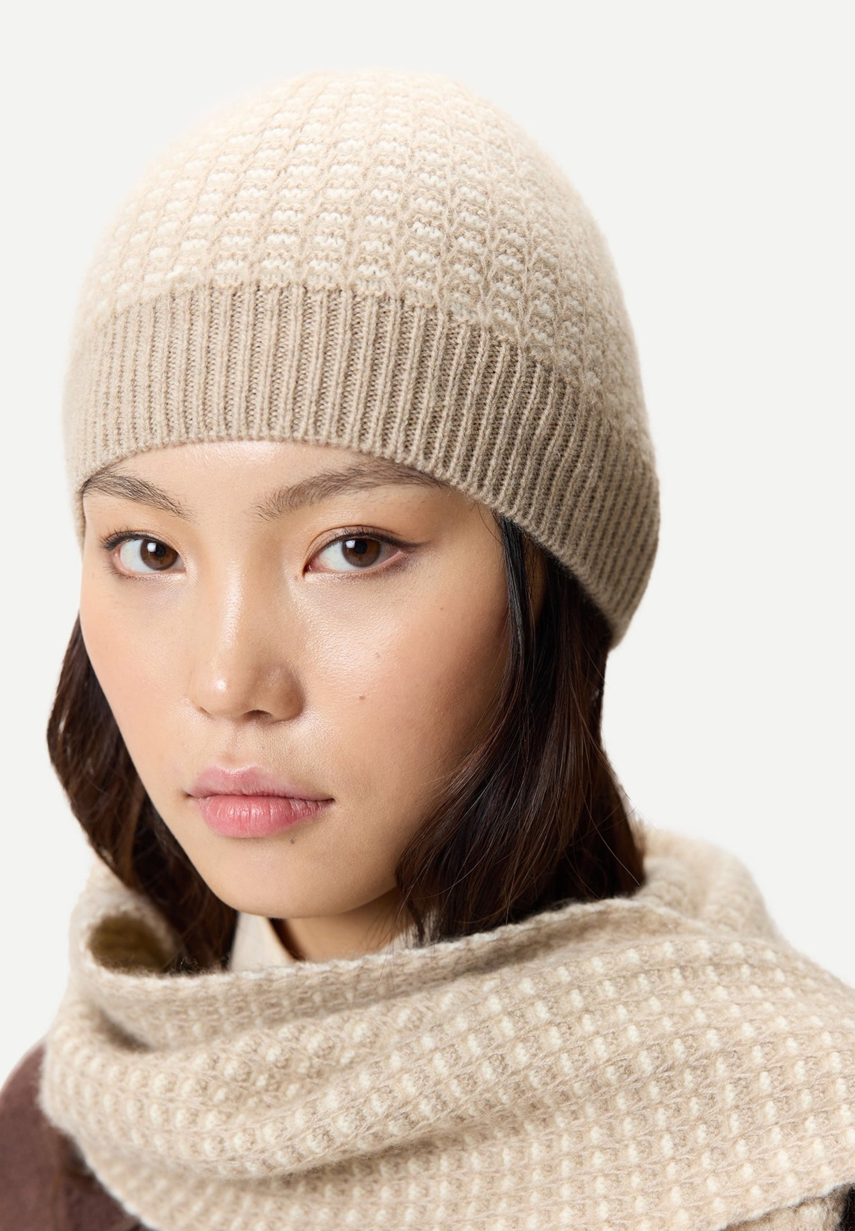 GOBI Cashmere WAFFLE - Beanie - warm grey/grey - Zalando