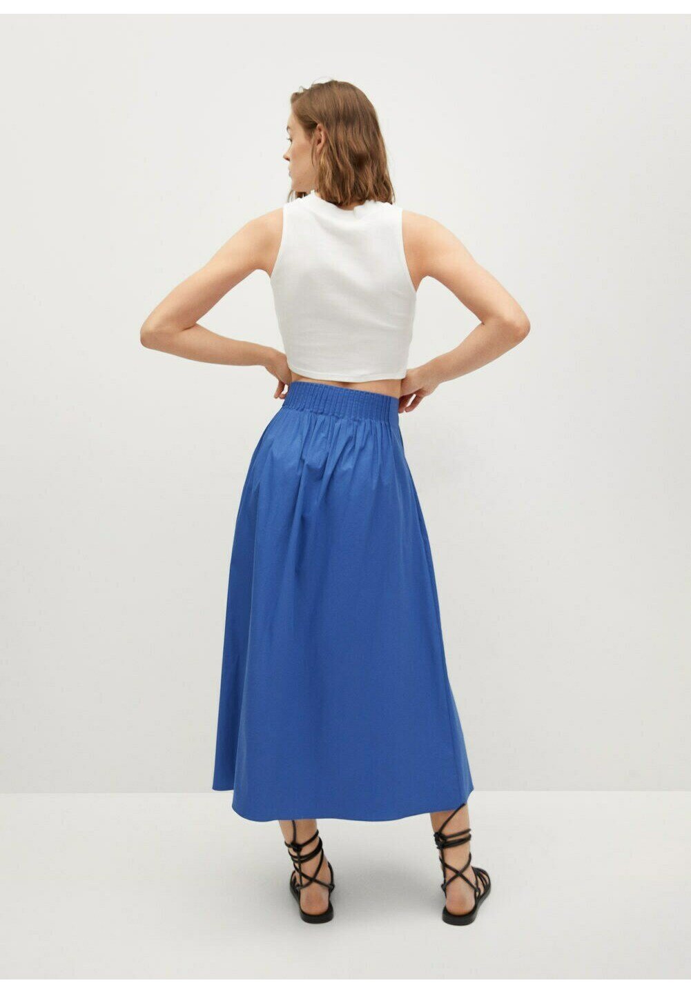 Mango AGNES - Pleated skirt - bleu/dark 