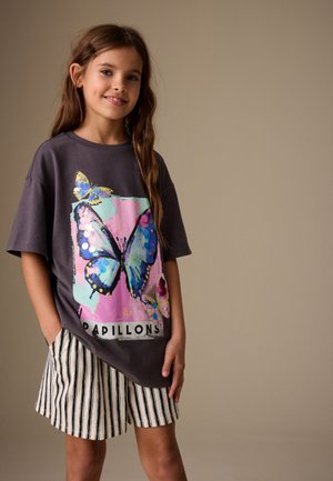 Next, REGULAR FIT - SEQUIN  - T-shirt con stampa - charcoal grey