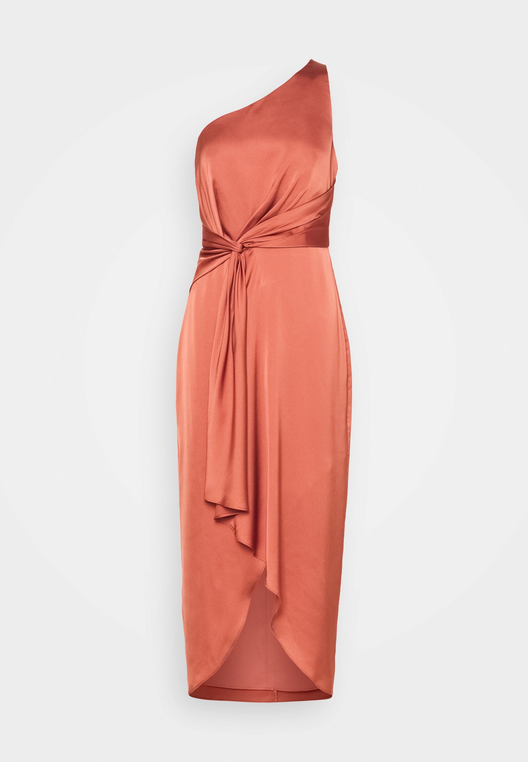 Forever New HAIDEE ONE SHOULDER MIDI - Cocktailkleid/festliches Kleid -  rose rust/rot-metallic - Zalando.de