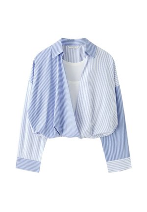 Stradivarius, COMBINED BALLOON SHIRT - Blouse - blue