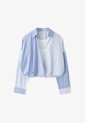 Stradivarius, COMBINED BALLOON SHIRT - Blouse - blue
