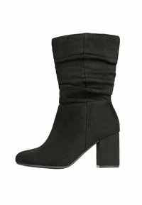 BLOCK HEEL RUCHED - Cizme - black