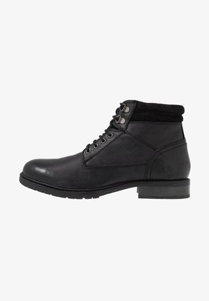Base London Šněrovací kotníkové boty - black