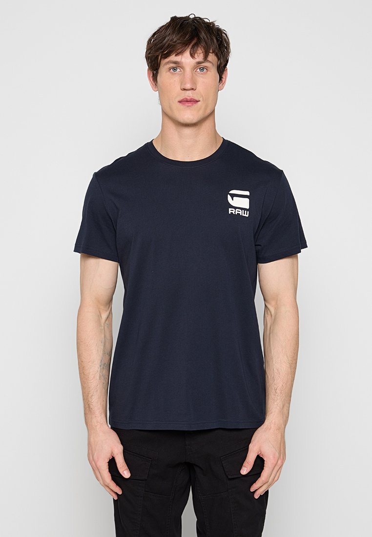 G-Star T-shirt print donkerblauw denim