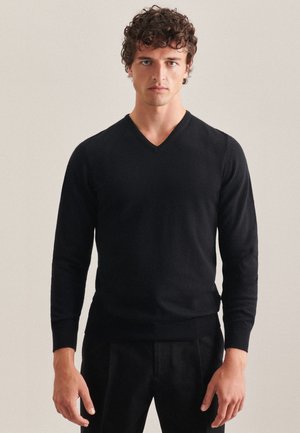 REGULAR - Strickpullover - black