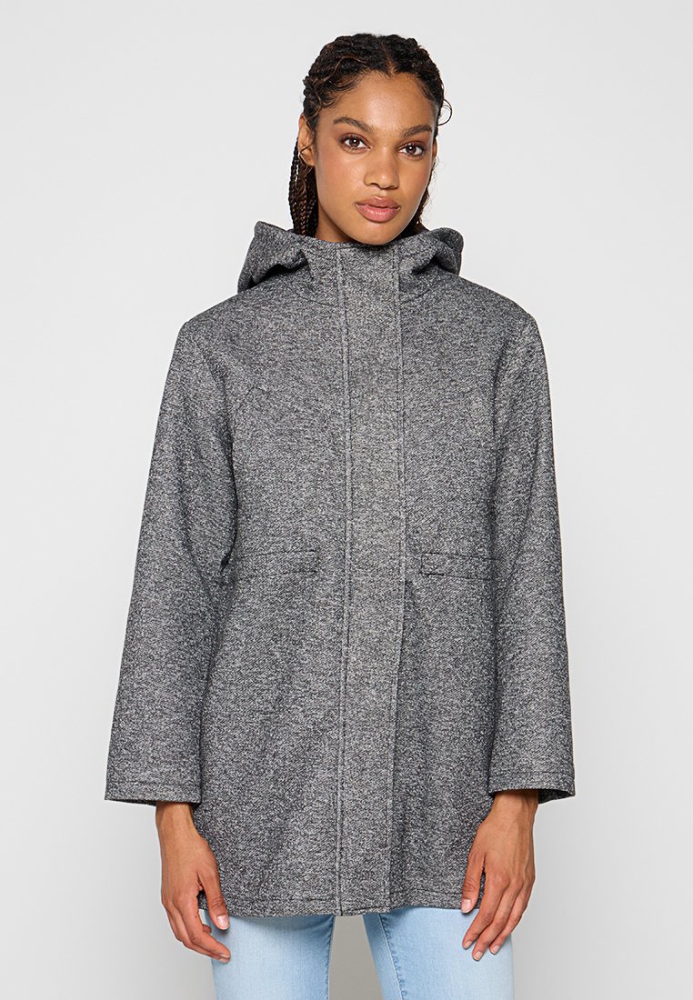 Only Halflange jas donkergrijs