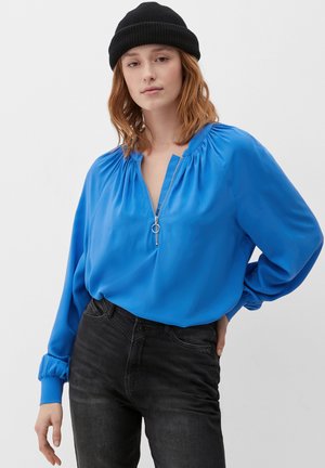QS, MIT STEHKRAGEN - Blouse - royalblau
