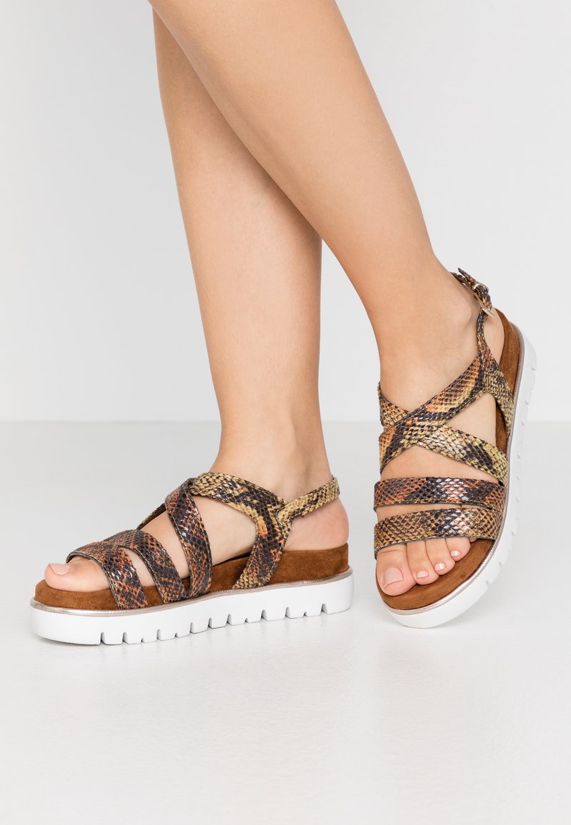Marco Tozzi Plateausandalette - saffron/multicolor