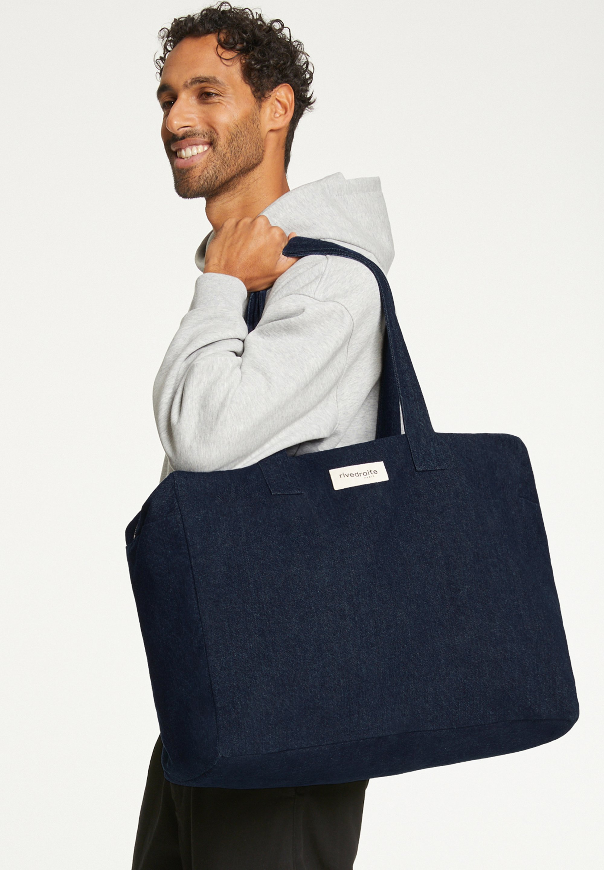 Rivedroite Paris THE BIG ELZEVIR Weekend bag raw denim Zalando