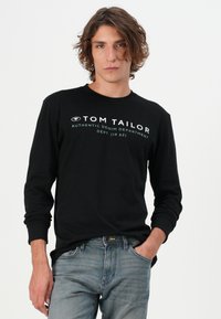 TOM TAILOR PRINTED - Μπλούζα με μακριά μανίκια - black