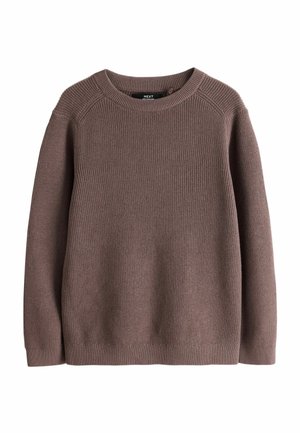 Next, CREW NECK KNITTED JUMPER.  - REGULAR FIT - Džemper - chocolate brown
