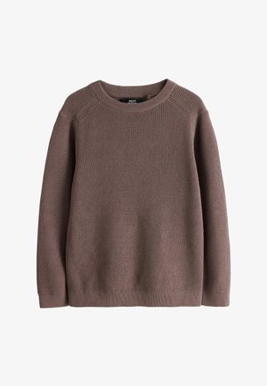 Next, CREW NECK KNITTED JUMPER. - REGULAR FIT - Trui - chocolate brown
