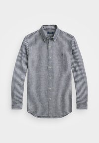 CUSTOM FIT STRIPED LINEN SHIRT - Krekls - newport navy/white
