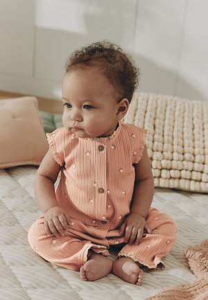 Next, REGULAR FIT - BUTTON THROUGH ROMPERS 3 PACK . - Lühikeste varrukatega bodi - brown tonal floral printed