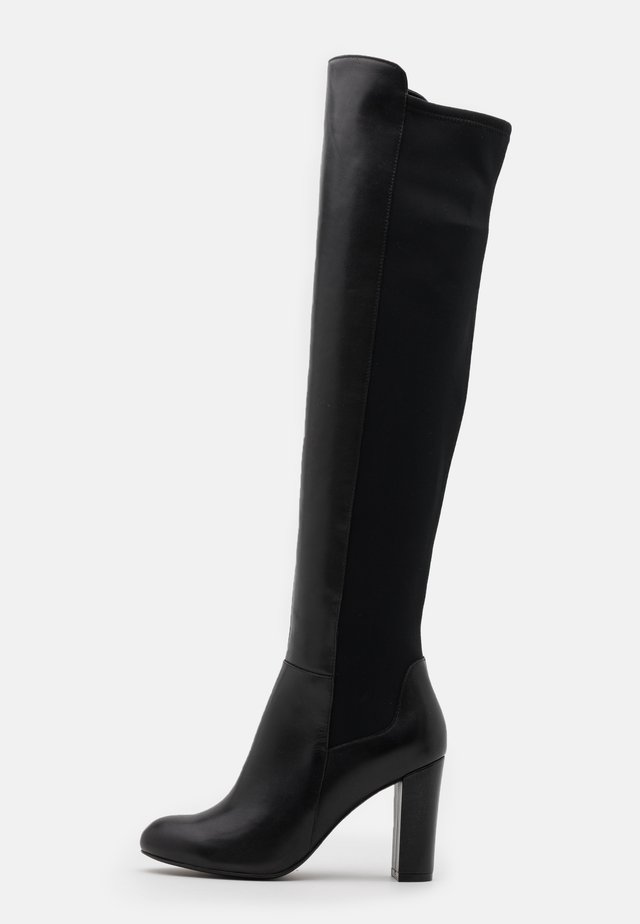 LEATHER - High heeled boots - black