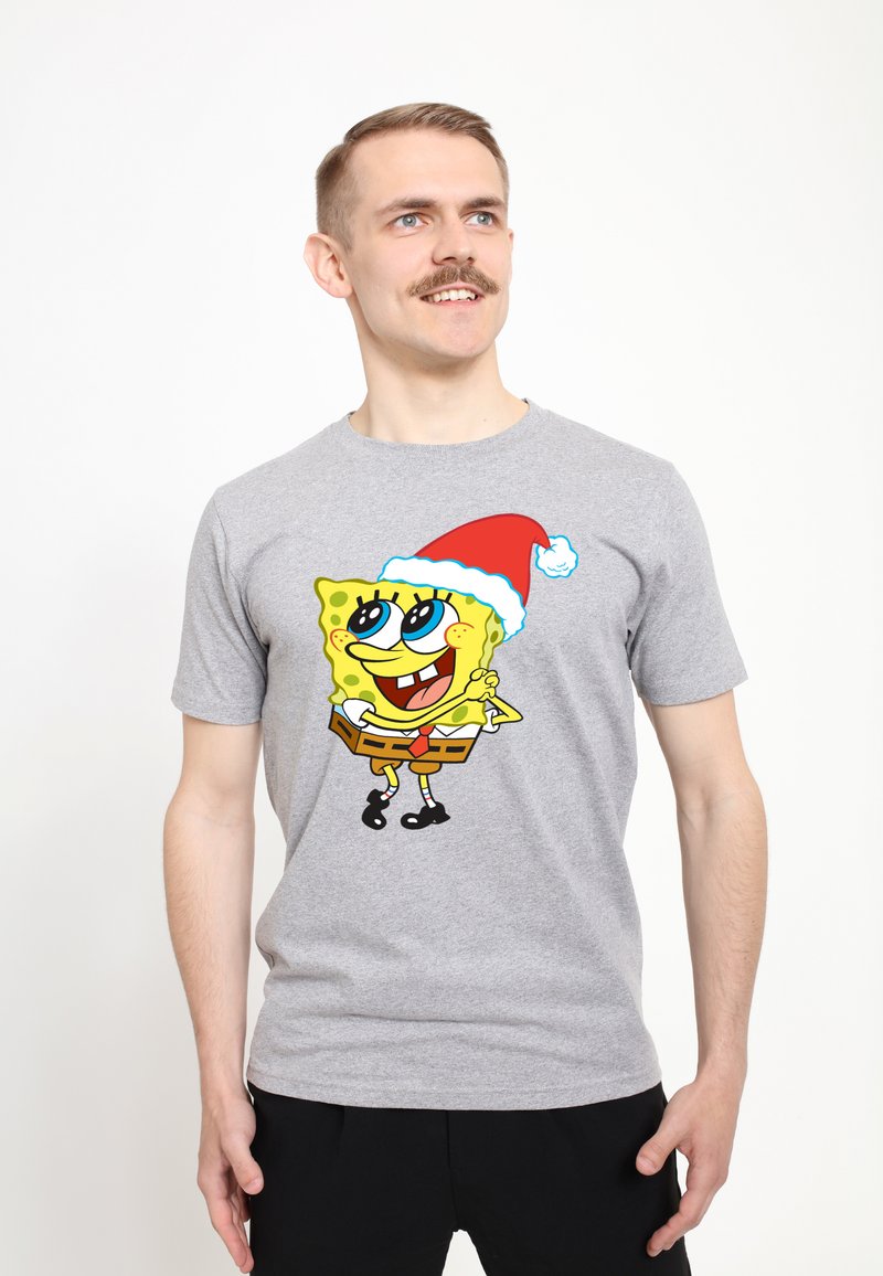 Henry Tiger SPONGEBOB SQUAREPANTS SANTA HAT - Camiseta estampada - melange grey