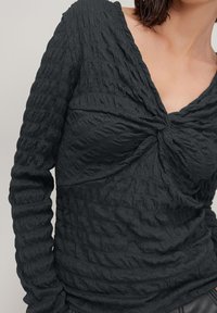Next TWIST FRONT TEXTURED  - Blúzka - charcoal grey