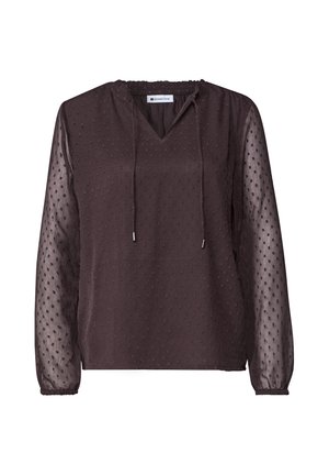 Street One, CHIFFON-BLUSE MIT SPLIT NECK UND BÄNDERN - Blouse - ruby vine