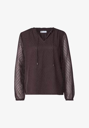 Street One, CHIFFON-BLUSE MIT SPLIT NECK UND BÄNDERN - Blouse - ruby vine
