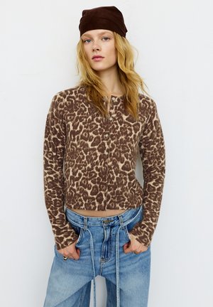 LEOPARD PRINT - Strickjacke - brown