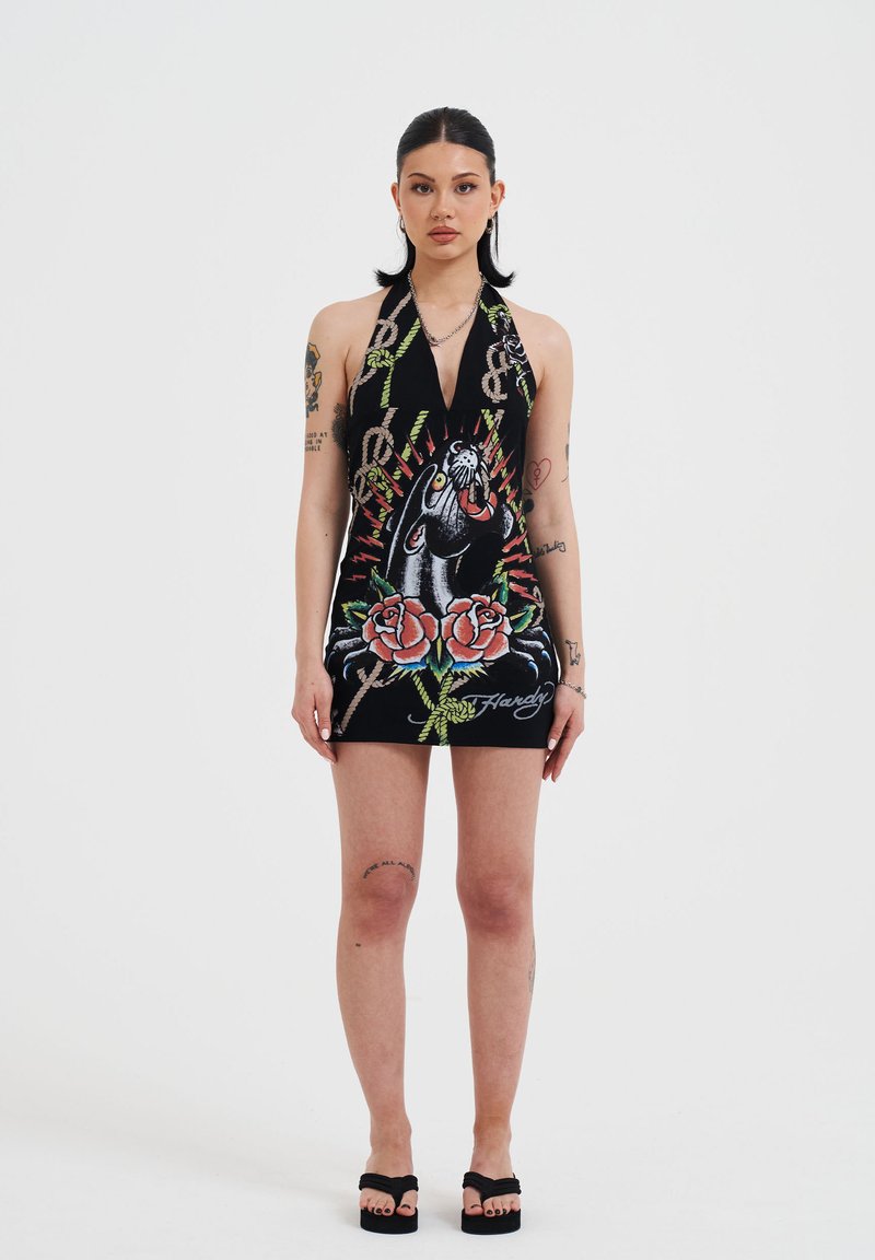 Ed Hardy PANTHER HALTHER NECK - Day dress - black - Zalando