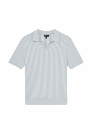 Reiss REGULAR FIT - LANCASTER OPEN-COLLAR TEXTURED  - Polo - soft blue white