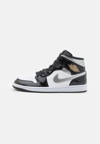 Jordan - AIR JORDAN 1 MID - Magas szárú edzőcipők - black/metallic silver/white/metallic gold Miniatűr kép 1