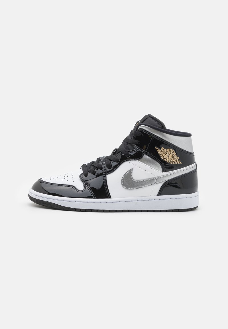 Jordan - AIR JORDAN 1 MID - Magas szárú edzőcipők - black/metallic silver/white/metallic gold, Nagyítás