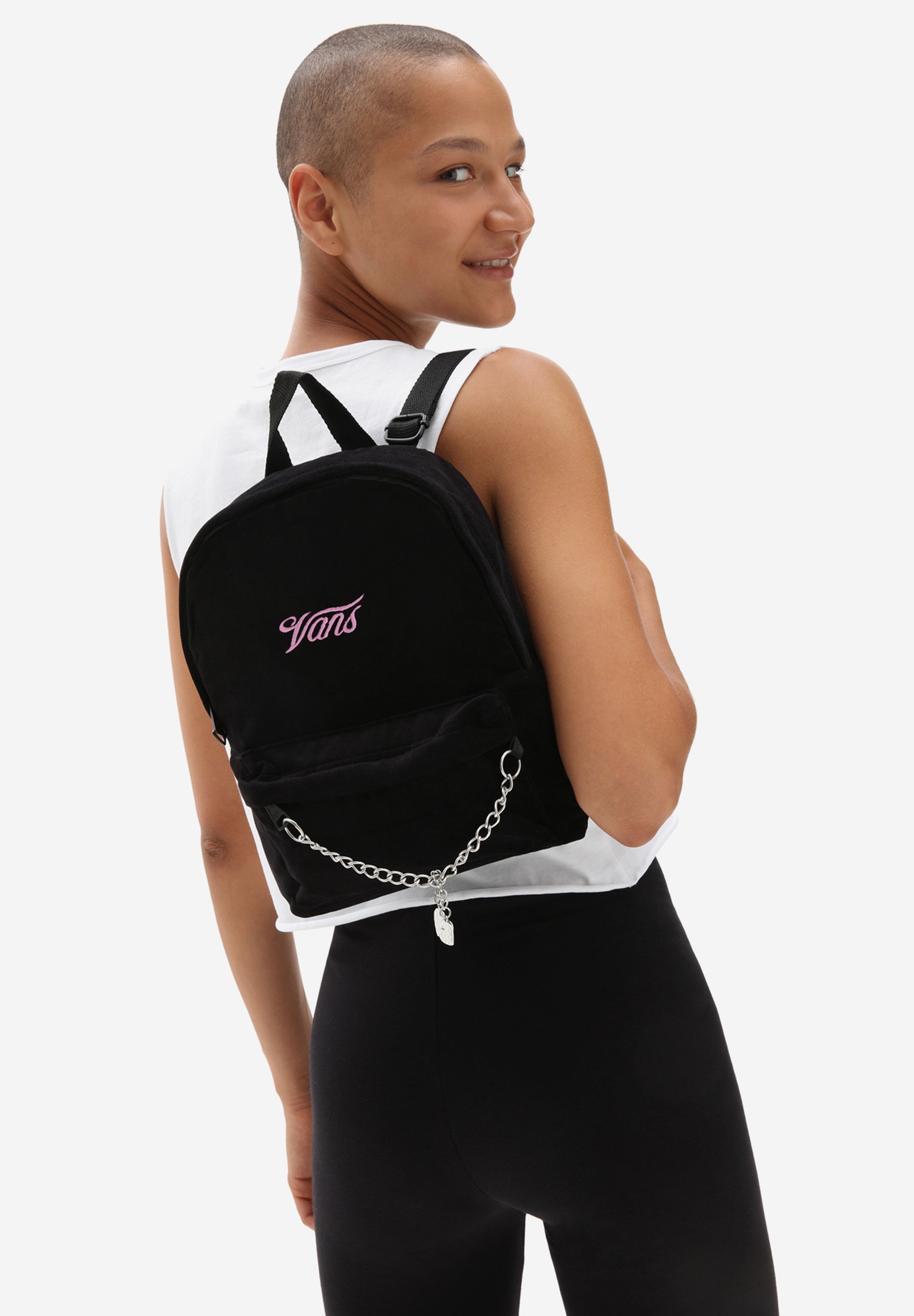 vans black mini backpack