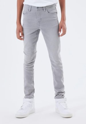 NKMSILAS PANT - Traperice uskog kroja - medium grey denim