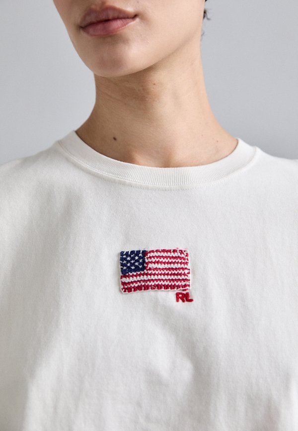 FLAG COTTON JERSEY CROPPED TEE - Print T-shirt - nevis4