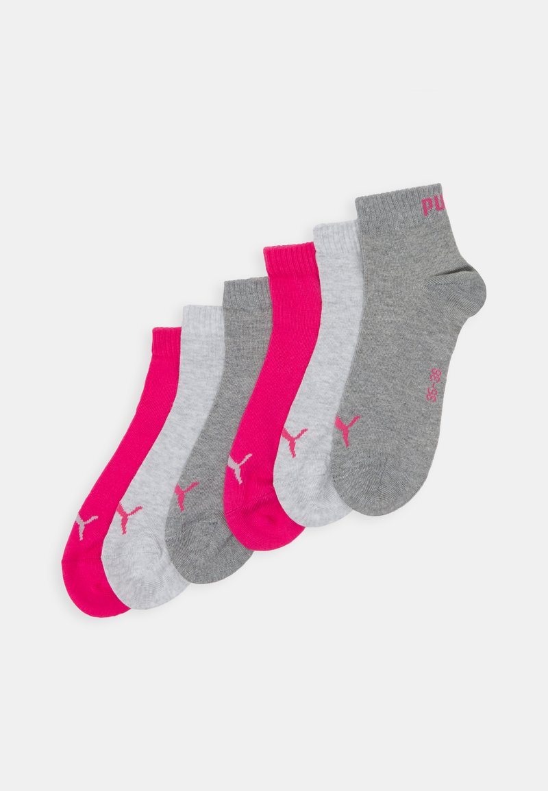 Puma UNISEX  6 PACK - Urheilusukat - middle grey melange/pink