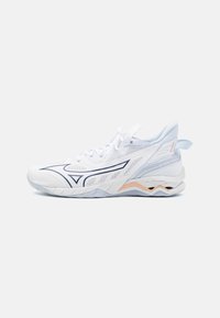 Mizuno - WAVE MIRAGE 5 - Håndboldsko - white/halogenblue/peachparfait Miniaturebillede 1