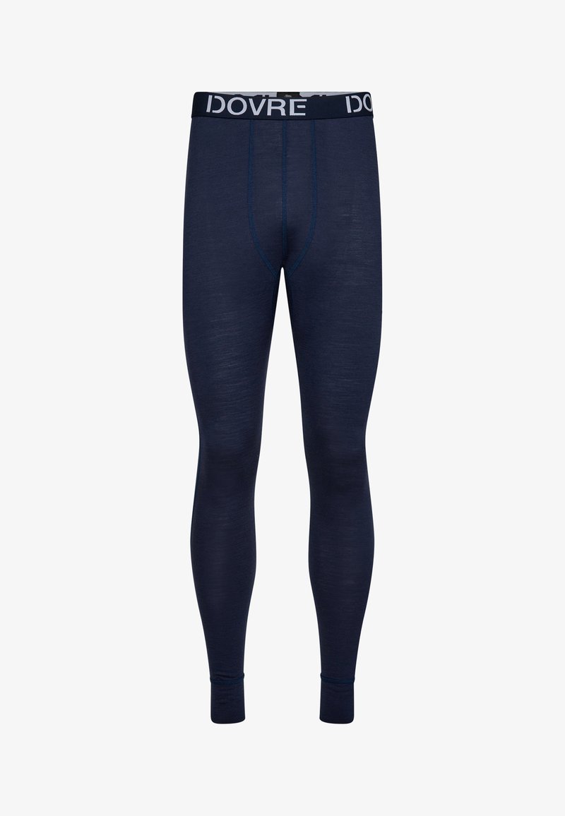 Calzón largo azul marino con textura suave, cinturilla elástica que presenta el logo "DOVRE" y costuras planas para mayor comodidad.