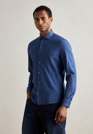SPREAD COLLAR LONG SLEEVE ROUND HEM - Shirt - dark navy