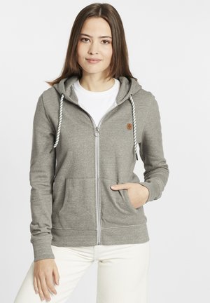 OXCELIA - SWEATJACKE - Tröja med dragkedja - medium grey melange