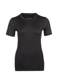 Mustassa lyhythihaisessa urheilupaidassa on pyöreä pääntie, slim fit -malli ja 'ENDURANCE' -brändilogo kauluksessa.