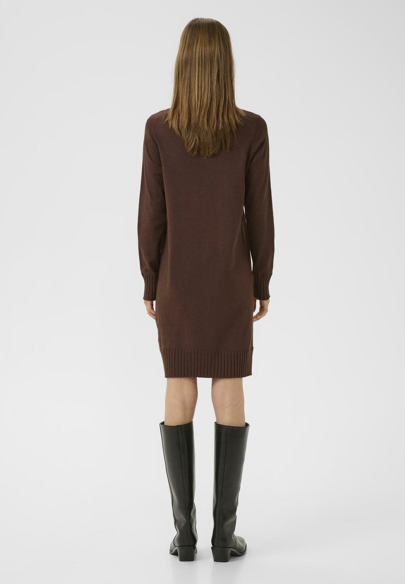 malm dresser black brown Gingerbread Brown Melange Alpaca Blend Sweater V-Neck Long Sleeve Dress