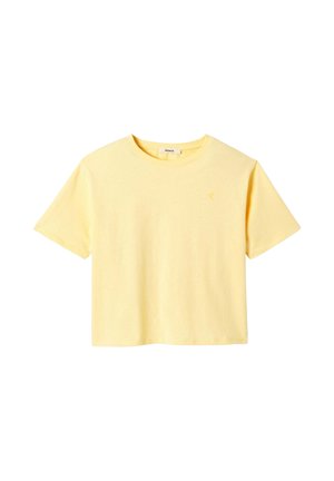 Promod COL ROND - T-shirt basique - jaune citron