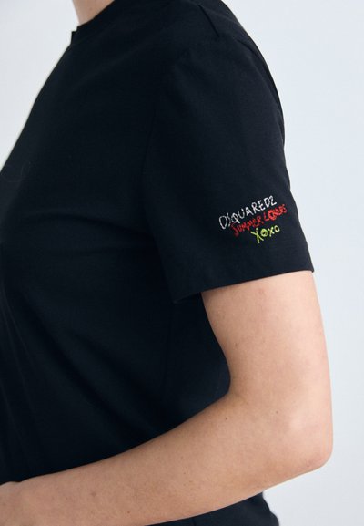 Dsquared2 ROUND NECK - Pyžamový vrchný diel - black