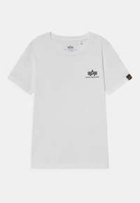 Alpha Industries - BASIC SMALL LOGO KIDS TEENS - Pamata T-krekls - white Miniatūras attēls 1