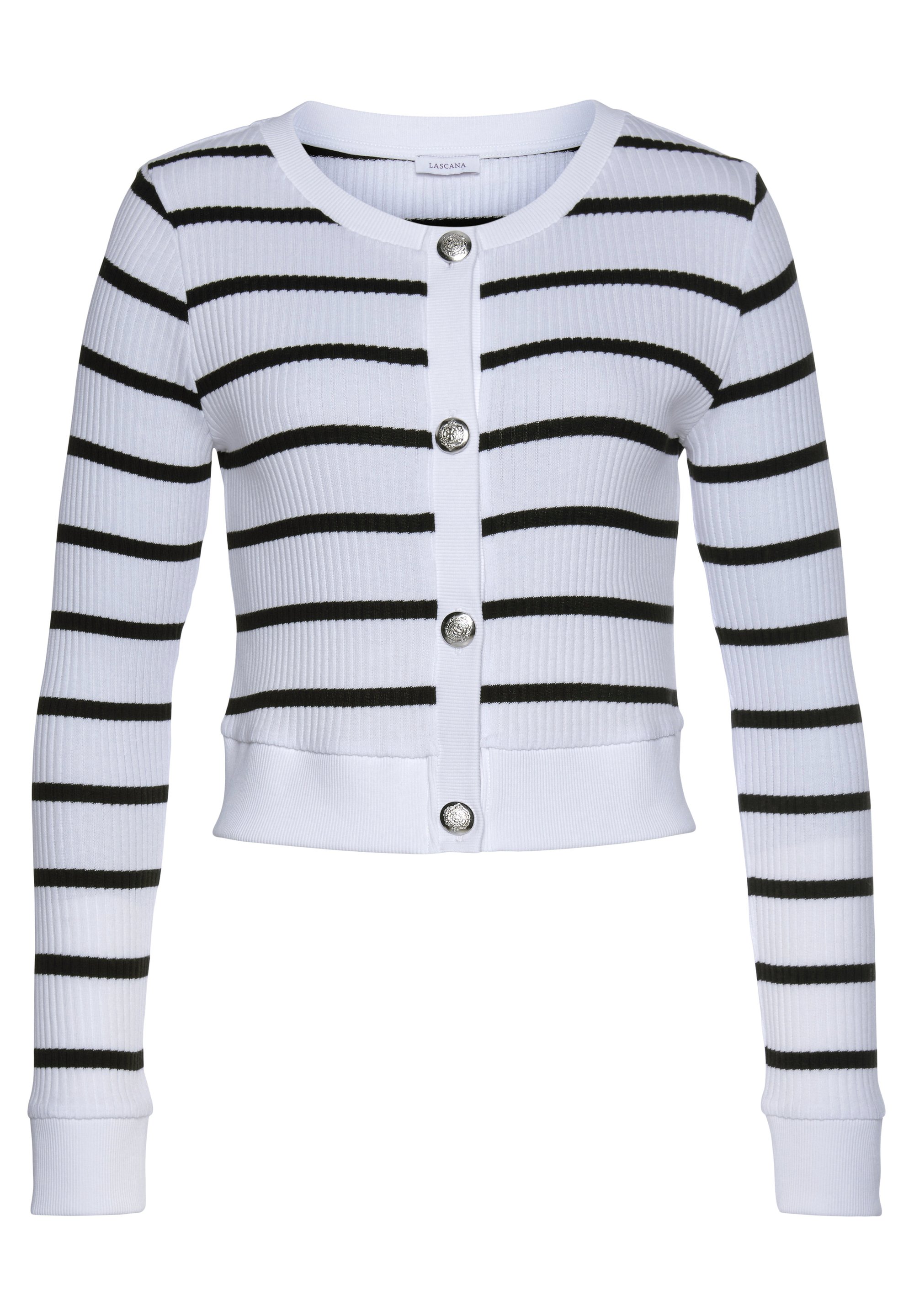 Lascana Strickjacke Schwarz WeiÃƒÂŸ Gestreifte Strickjacke