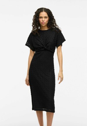 VILA VISOLIRA O-NECK MIDI  - Vestito casual - black beauty